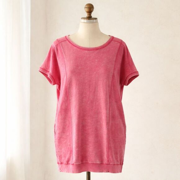 Anthropologie Dresses & Skirts - Anthropologie Saturday Sunday Dress Size Medium Pink Acid Wash Short Sleeve